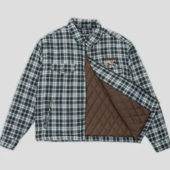 Pass~Port Antler Zip Flannel Jacket - Navy / Green