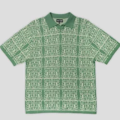 Pass~Port Fretworks Knit Polo - Seafoam Green
