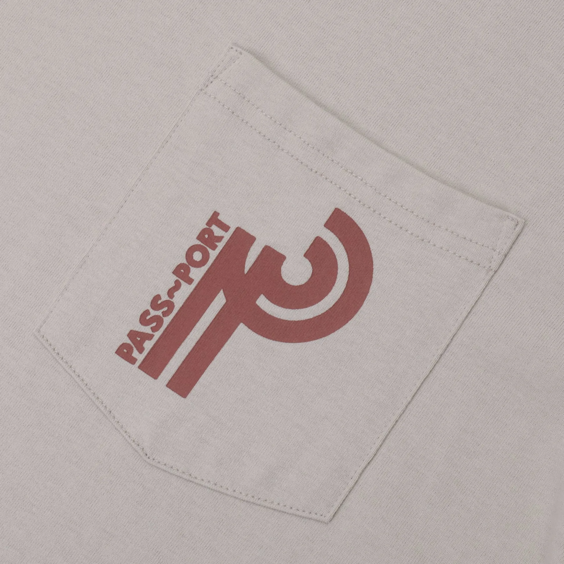 Pass~Port Long Con Long-sleeve Pocket Tee - Stone