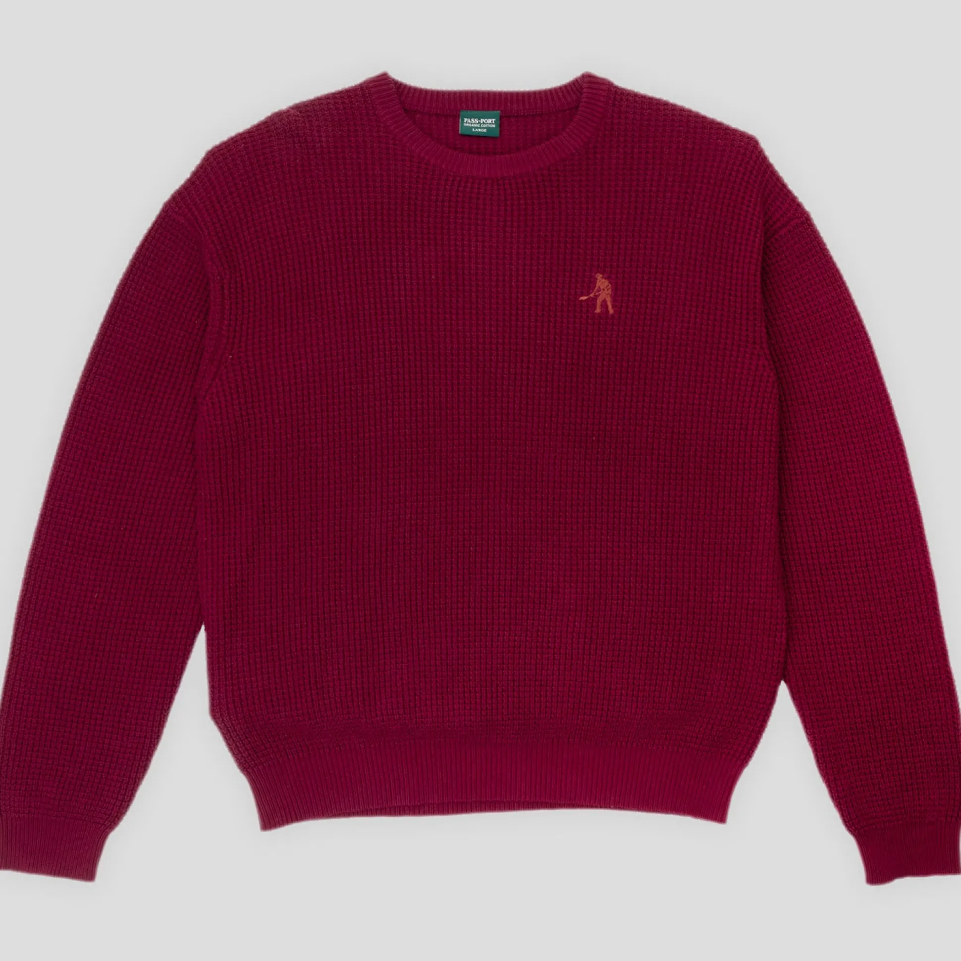 Pass~Port Organic Waffle Knit Sweater - Maroon