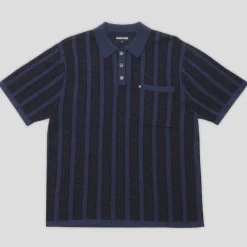 Pass~Port Pattoned Knit Polo - Navy