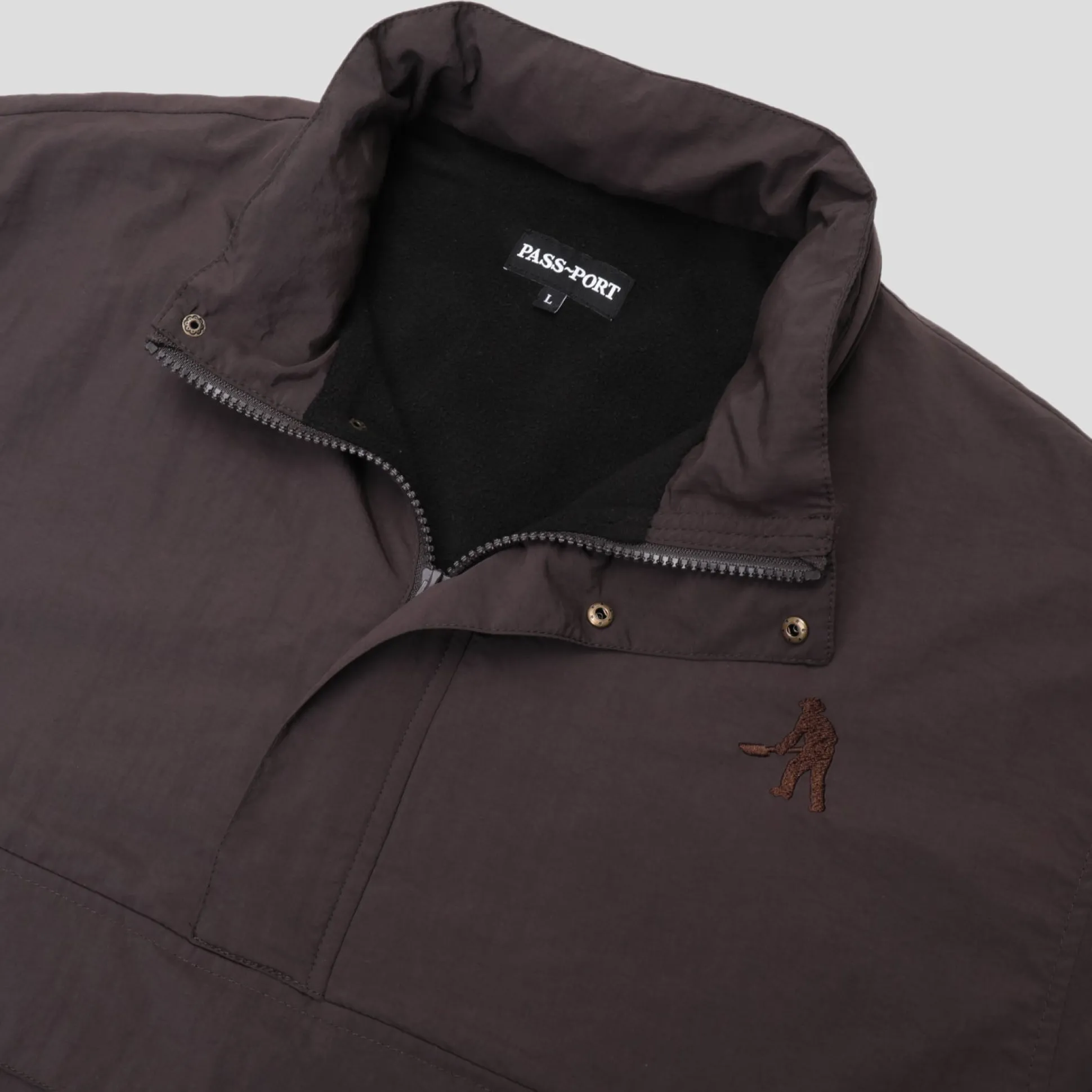 Pass~Port Pullover Lined Spray Jacket RPET - Dark Chocolate