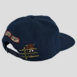 Pass~Port Red Flag Workers Cap - Navy