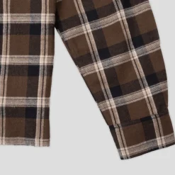 Pass~Port Stem Workers Check Shirt Long-Sleeve - Brown