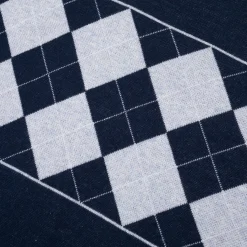 Pass~Port Tilde Stamp Knit Long-sleeve Polo - Navy