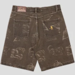 Pass~Port Workers Club Denim Short - Laser Etched Trinkets Over-Dye Br