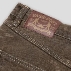 Pass~Port Workers Club Denim Short - Laser Etched Trinkets Over-Dye Br