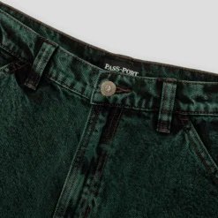 Pass~Port Workers Club Short - Dark Green Over-Dye