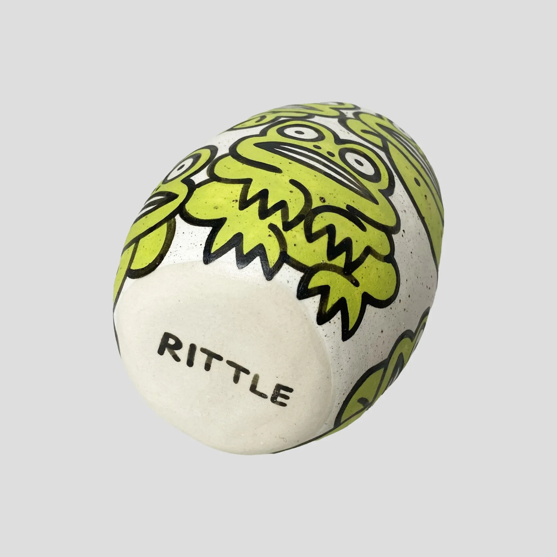 Rittle Frog Vase - Green / Black